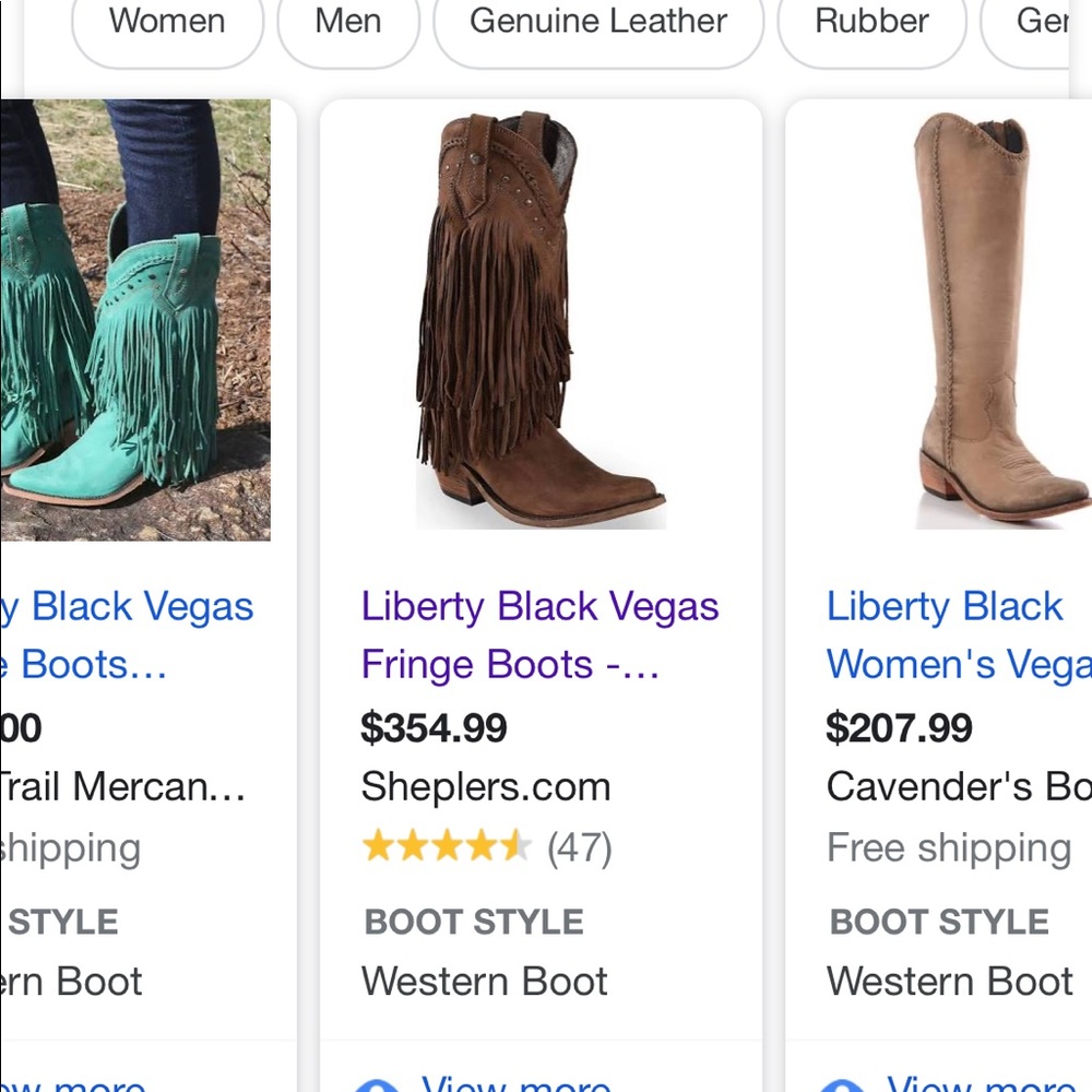 Size 8 Women’s Liberty Black fringe boots (brown)